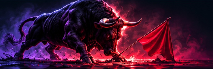 Stylized bull facing a red flag, representing the AutoMates red flag checker